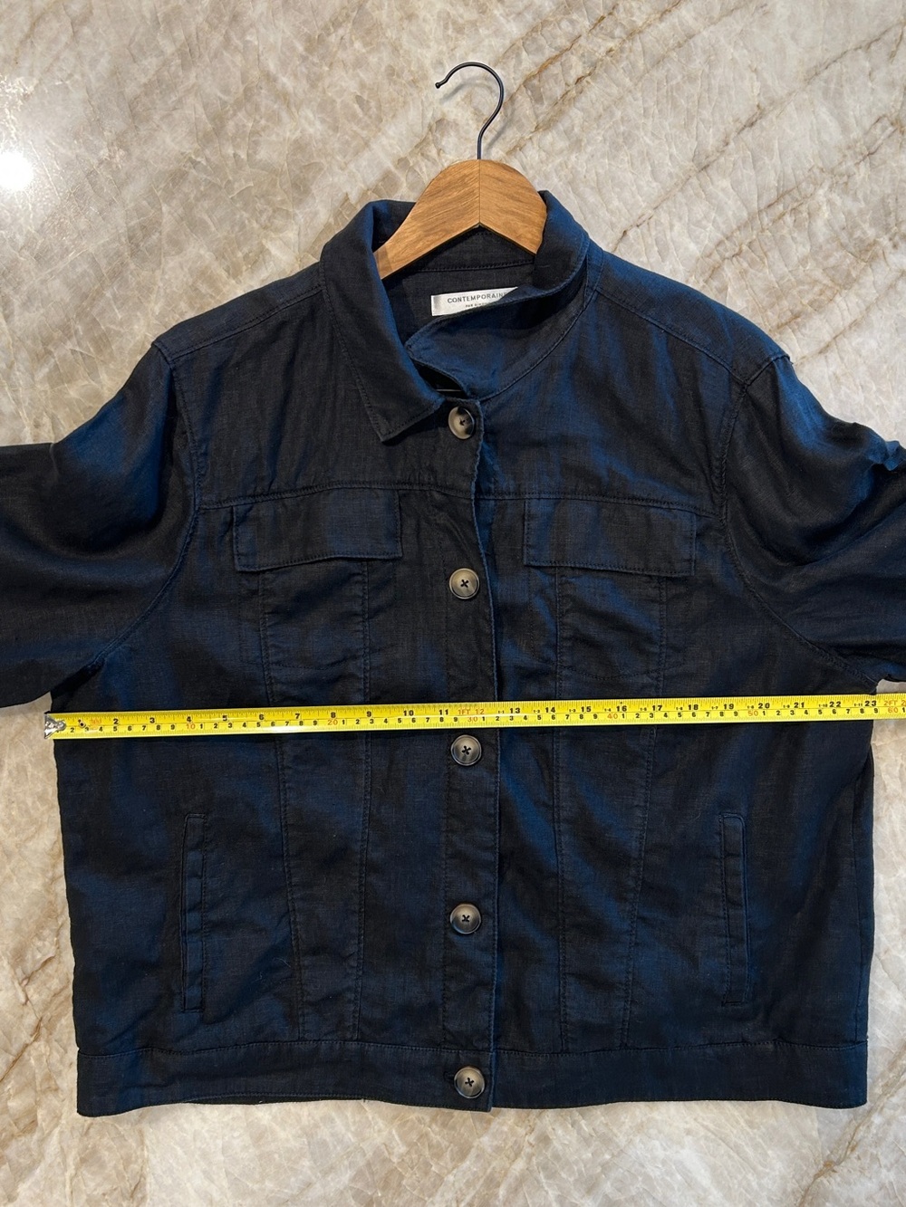 Contemporaine by Simons 100% Linen Jacket Black XL EUC - Picture 4 of 6